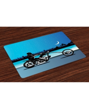 Ambesonne Motorcycle Place Mats Set of 4
