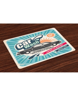 Ambesonne Retro Place Mats Set of 4