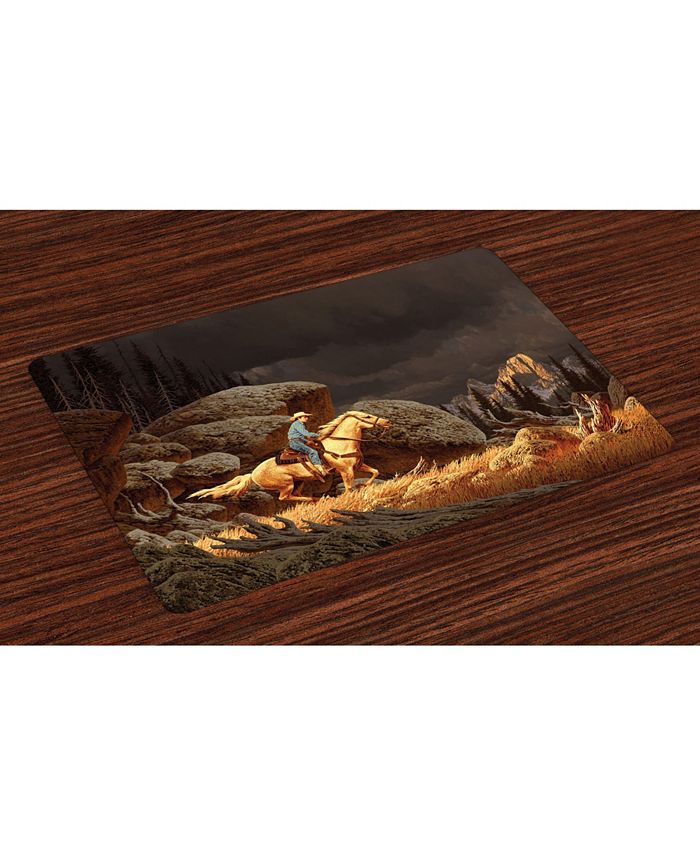 Ambesonne Western Place Mats, Set of 4 - Macy's