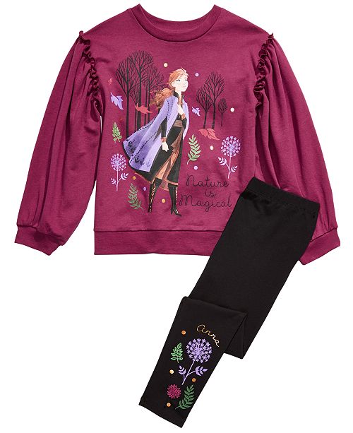Disney Toddler Girls 2 Pc Anna Printed Top Leggings Set