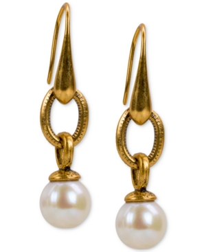 image of Patricia Nash Gold-Tone Imitation Pearl Drop Earrings