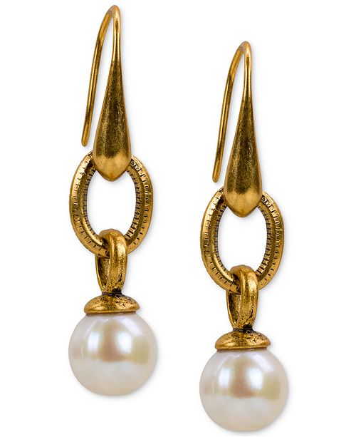 Patricia Nash Gold-Tone Imitation Pearl Drop Earrings & Reviews ...