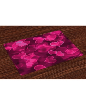 Ambesonne Hot Pink Place Mats Set of 4