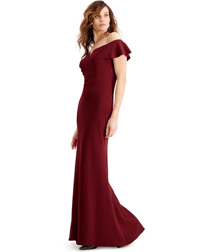 Betsy & Adam Off-The-Shoulder Gown - Macy's