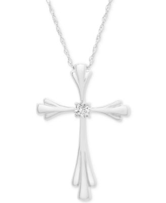 Macy's - Diamond Accent Cross 18" Pendant Necklace