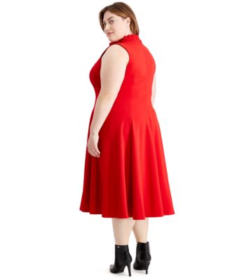 calvin klein plus size red dress