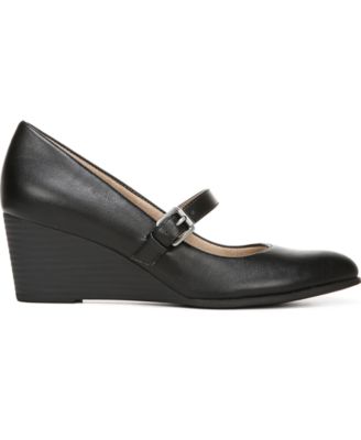 black mary jane wedge shoes