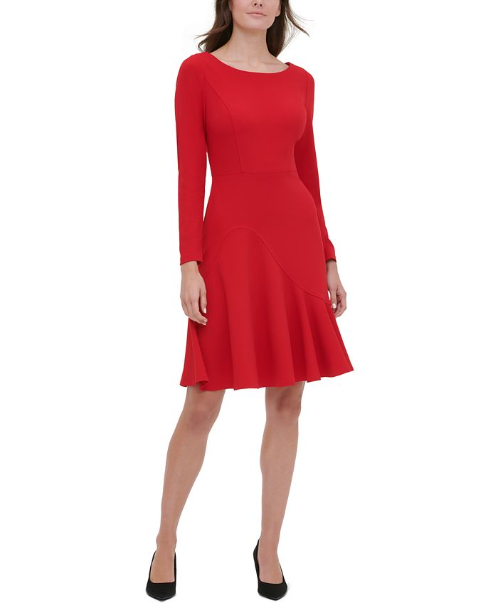 Asymmetrical fit and flare dress cheap