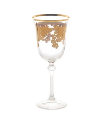 Embellished 24K Gold Crystal Water Glasses, Set of 4