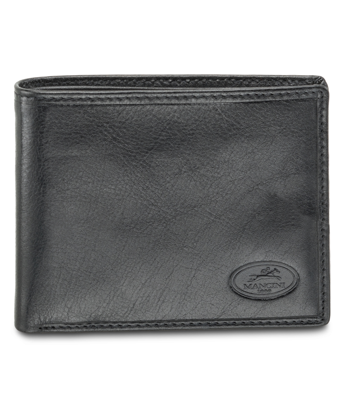 Men's Mancini Equestrian2 Collection Rfid Secure Classic Billfold Wallet - Black