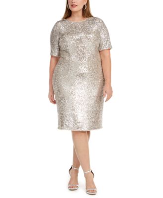 adrianna papell sequined sheath dress