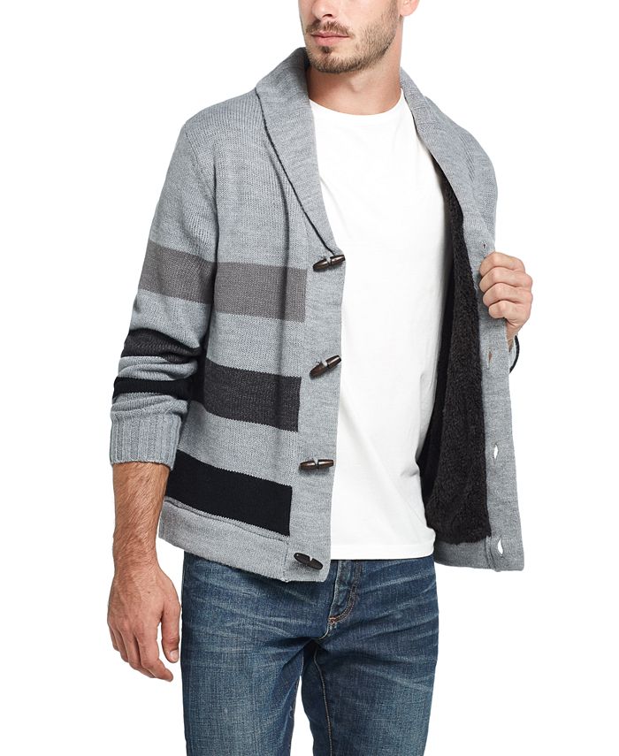 Weatherproof Vintage Men's Stripe Toggle Shawl Collar Sweater & Reviews ...
