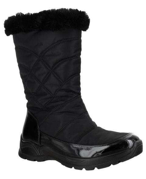 Женские ботинки Easy Street Easy Dry by Cuddle Waterproof, цвет: Чёрный лаковый