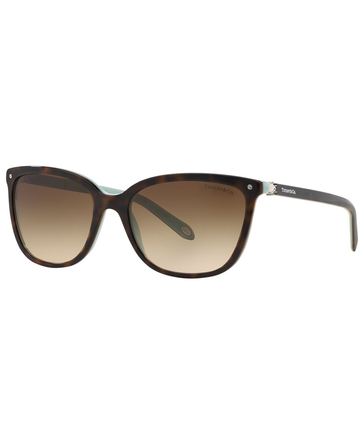 Shop Tiffany & Co Sunglasses, Tf4105hb 55 In Tortoise Blue,brown Grad