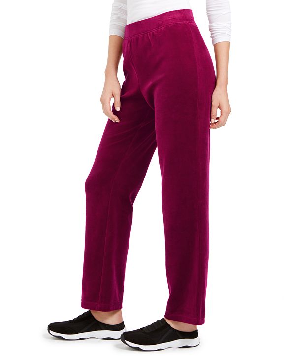 Karen Scott Sport Velour Pants, Created for Macy's & Reviews - Pants ...