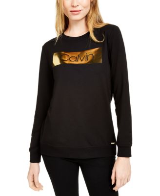 calvin klein metallic sweater