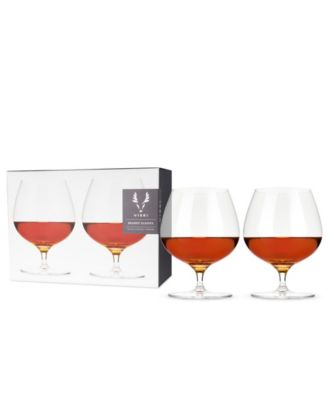 Crystal Wingback Cognac Glasses, Set of 2, 17 Oz