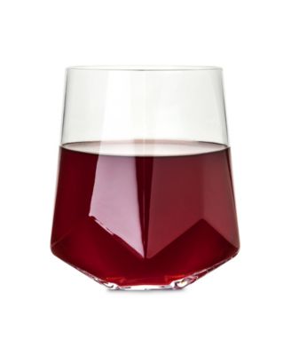 Raye Faceted Crystal Wine Glass, Set of 2, 20 Oz
