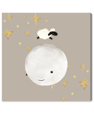 Sheep Jumping Over The Moon Canvas Art, 12" x 12"