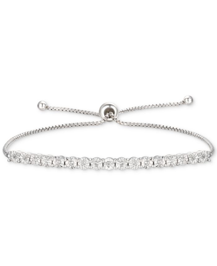 Diamond Bolo Bracelet (1/10 ct. t.w.) in Sterling Silver, 14k Gold-Plated