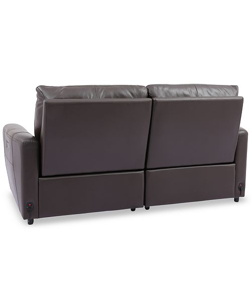 Furniture Danvors 2Pc. Leather Sectional Sofa with 2 Power Recliners