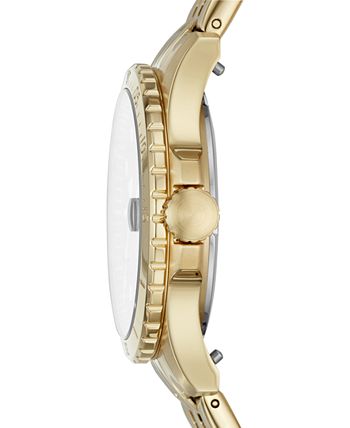 Fossil - Women's Blue Dive Gold-Tone Stainless Steel Bracelet Watch 36mm