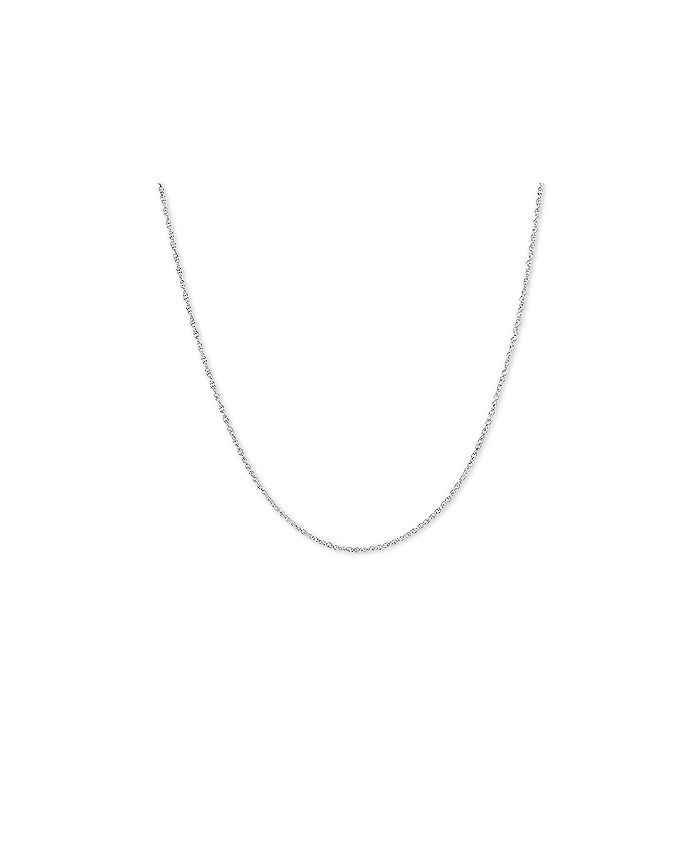 Macy S 14k White Gold Necklace 16 Light Rope Chain 1mm Reviews Necklaces Jewelry Watches Macy S