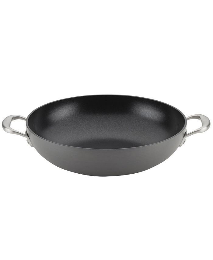 16 Inch Stainless Steel Frying Pan Paella Pan with 2 Sides Handles