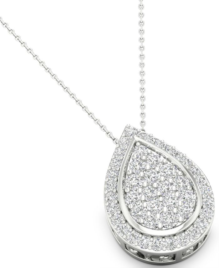 Macy's Diamond Teardrop Pendant Necklace