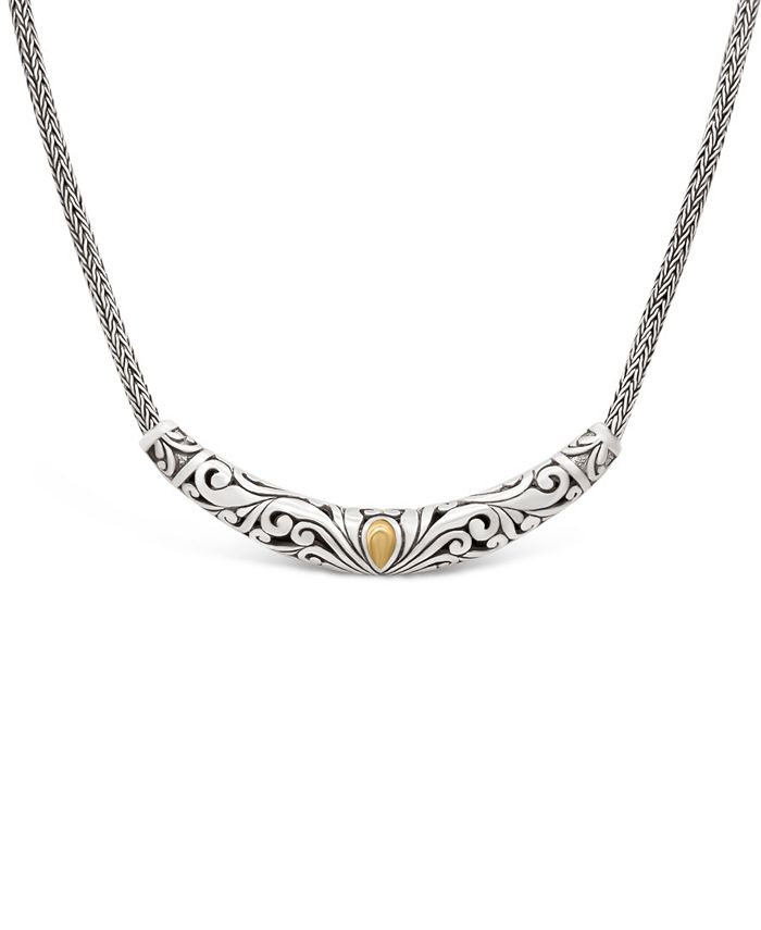 DEVATA - Bali Heritage Classic Necklace in Sterling Silver and 18k Yellow Gold Accents