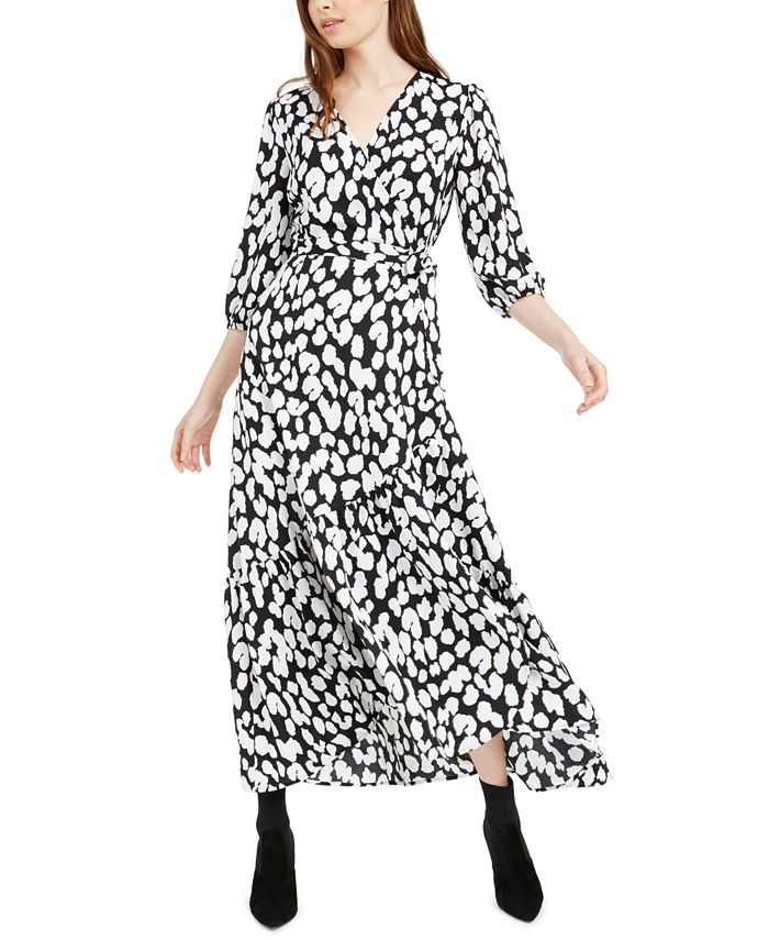 Bar III Animal-Print Wrap Maxi Dress, Created for Macy's - Macy's