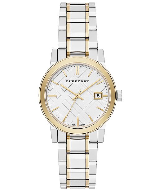 Burberry Analog White Dial Two Tone Steel Strap Watch for Women - BU7871 main image 1