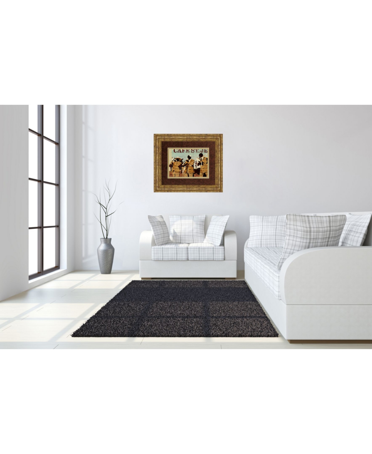 Classy Art Cafe Saint Jean by Kyle Mosher Framed Print Wall Art,