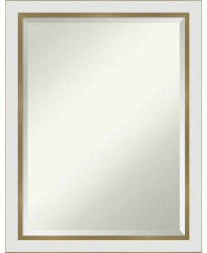 Amanti Art Eva Gold-tone Framed Bathroom Vanity Wall Mirror, 21.12" X 27.12" In White