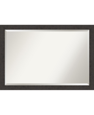 Amanti Art Rustic Plank Framed Bathroom Vanity Wall Mirror, 39.25" X 27.25" In Dark Brown
