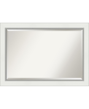 Amanti Art Eva Silver-tone Framed Bathroom Vanity Wall Mirror, 41.25" X 29.25" In White