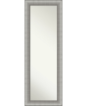 Shop Amanti Art Elegant Brushed On The Door Full Length Mirror, 18.75" X 52.75" In Silver