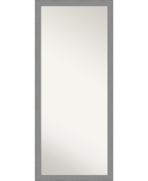 Shop Amanti Art Brushed Framed Floor/leaner Full Length Mirror, 27.5" X 63.50" In Silver
