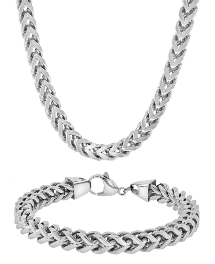 Men's Curb Link Bracelet and Necklace Set