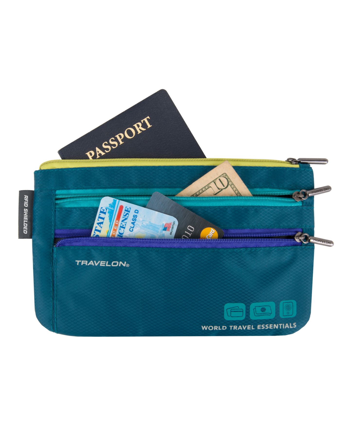 Органайзеры Travelon World Travel Essentials для валюты и паспорта, набор из 2 шт, цвет: Синий — фото 4