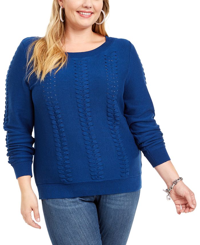 Michael Kors Plus Size Cable-Knit Sweater & Reviews - Sweaters - Plus Sizes  - Macy's