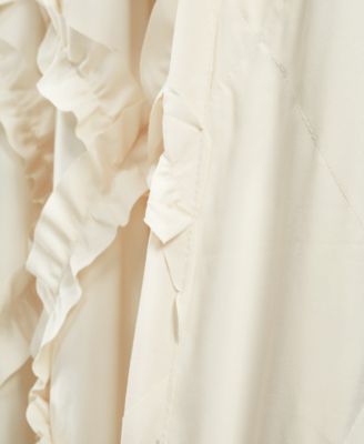 Lush Decor Ruffle Diamond Window Curtain Panels Pair 54"W x 95"L Ivory - Ruffle Curtains for Living Room - Light Filtering Curtains - Cream Drapes