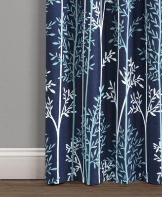 Linear Tree Insulated Rod Pocket Blackout Window Curtain Panels
