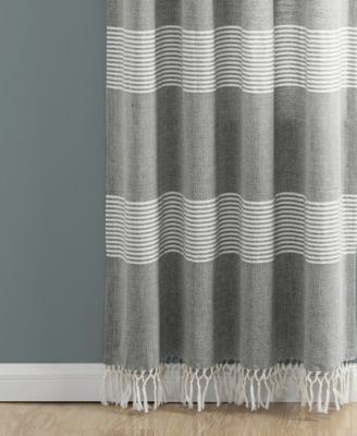 Lush Decor Tucker Stripe Yarn Dyed Cotton Knotted Tassel Window Curtain Panels