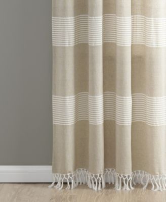 Lush Decor Tucker Stripe Yarn Dyed Cotton Knotted Tassel Window Curtain Panels