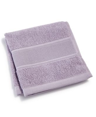 Lauren Ralph Lauren Sanders Solid Antimicrobial Cotton Washcloth, 13" x 13" - Lavender Grey, Washcloth