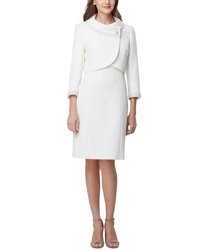 tahari long jacket suit