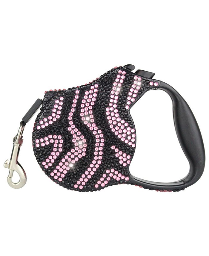 Parisian Pet Crystal Zebra Pink Retractable Dog Leash Macy's