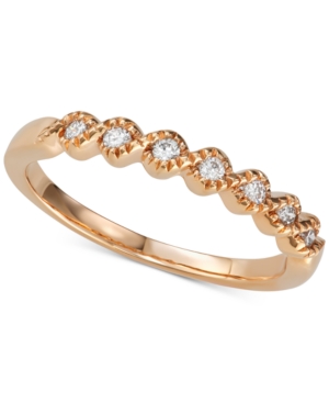 image of Diamond Beaded Twist Band (1/8 ct. t.w.) in 14k Rose Gold