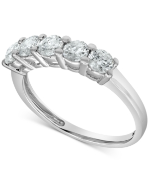 image of Diamond Five Stone Band (1 ct. t.w.) in 14k White Gold